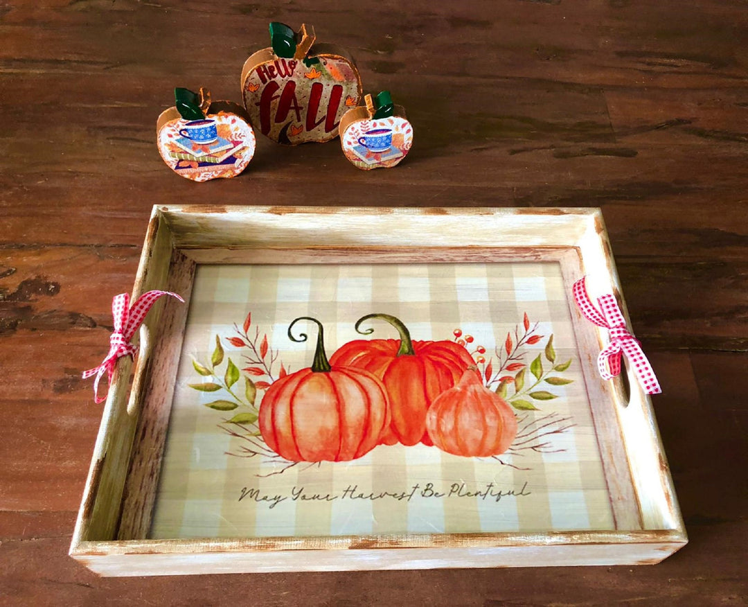 Set of 3 Wooden Hello Fall Decor|Hand Painted Apples||Autumn Mini Art|Custom Shelf Decor|Farmhouse Autumn Harvest Pumpkin Decor|Gift For Her