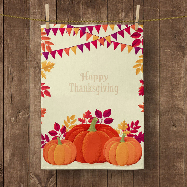 Fall Trend Kitchen Towel|Pumpkin Season Dish Towel|Happy Thanksgiving Hand Towel|Decorative Towel|Sunflower Tea Towel|Autumn Hello Towel