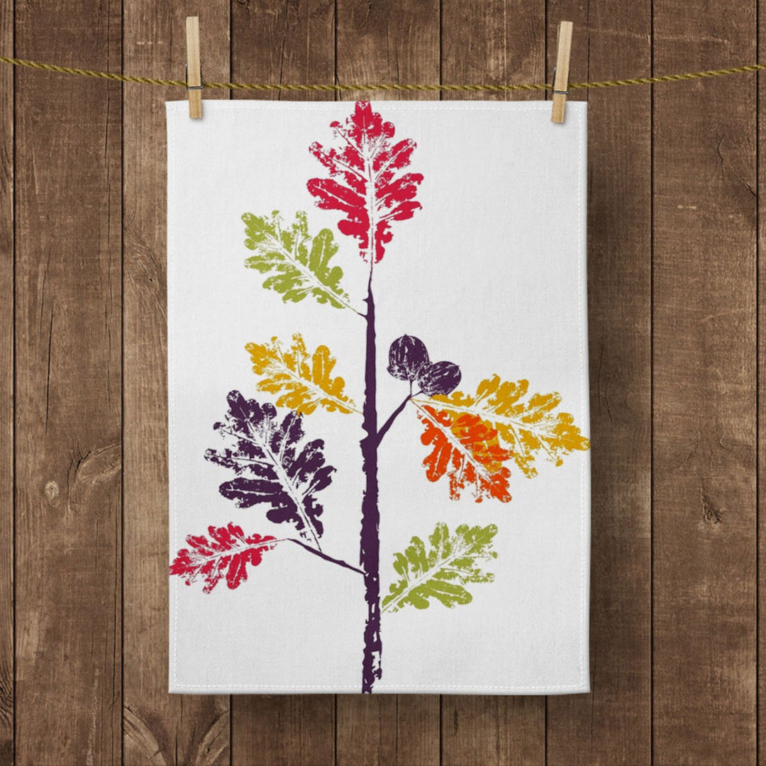 Fall Trend Kitchen Towel|Autumn Leaves Dish Towel|Colorful Leaf Hand Towel|Farmhouse Towel|Fall Leaves Tea Towel|Autumn Trend Hand Towel