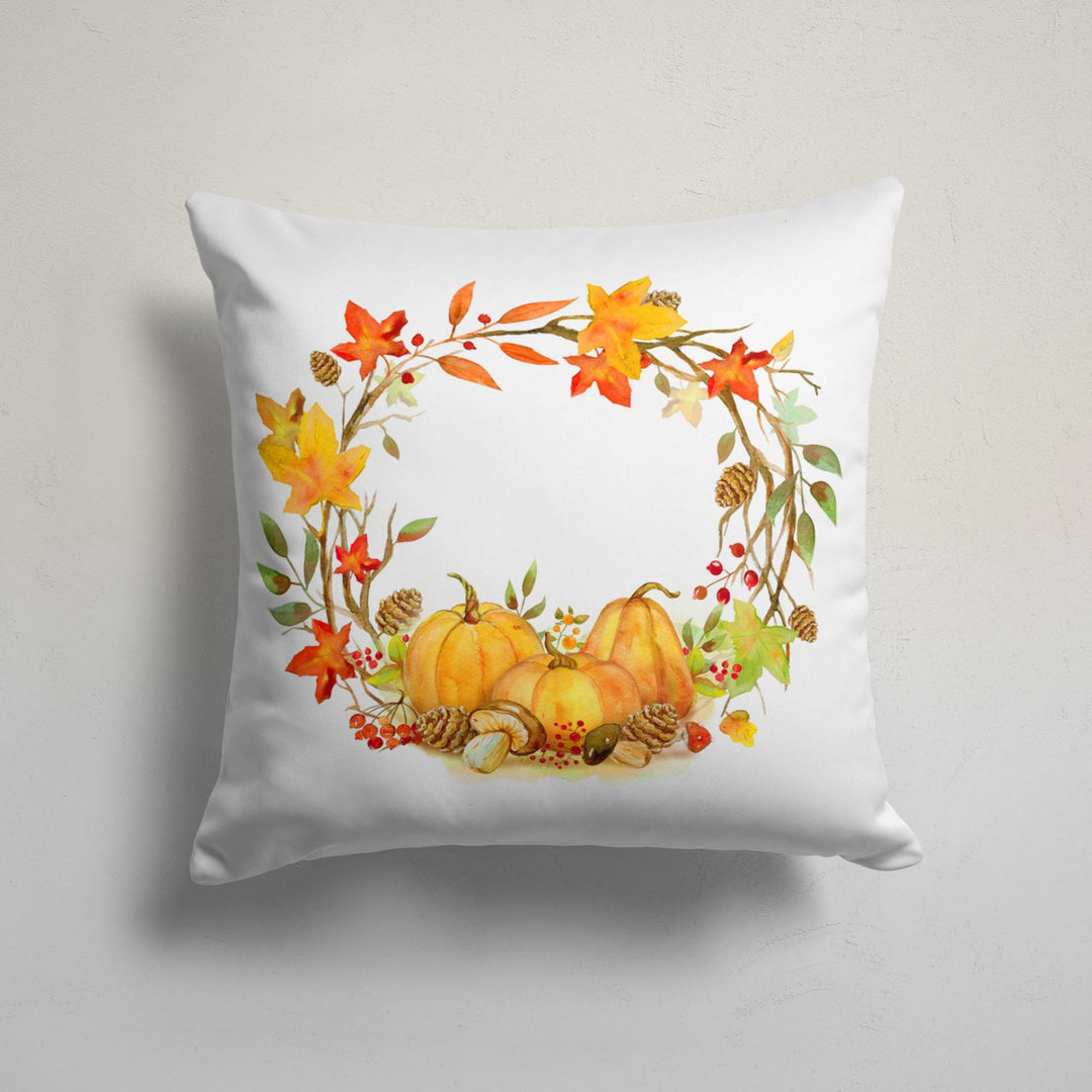 Pumpkin Pillow Cover|Orange Gray Blue Pumpkin Throw Pillowtop|Fall Cushion Case|Housewarming Autumn Home Decor|Farmhouse Style Cushion Cover