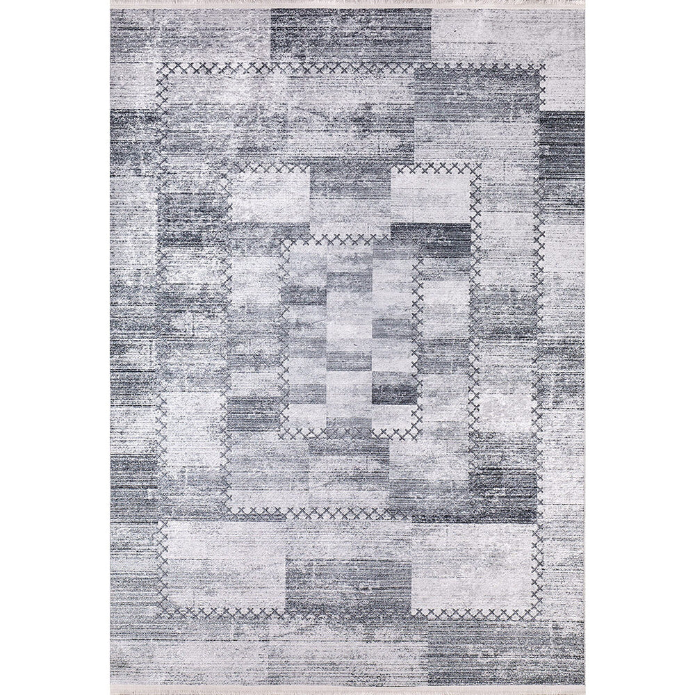 Patchwork Rug|Modern Machine-Washable Non-Slip Rug|Abstract Gray Beige Washable Carpet|Decorative Area Rug|Multi-Purpose Anti-Slip Carpet