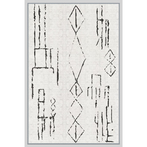 Machine-Washable Ethnic Nordic Print Carpet