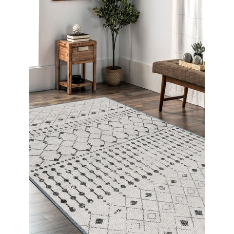 Bohemian Design Machine-Washable Rug