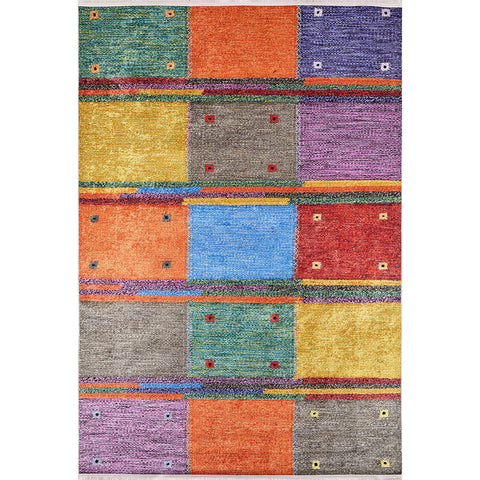 Machine-Washable Rug|Patchwork Non-Slip Carpet|Colorful Farmhouse Style Washable Carpet|Decorative Area Rug|Multi-Purpose Anti-Slip Rug