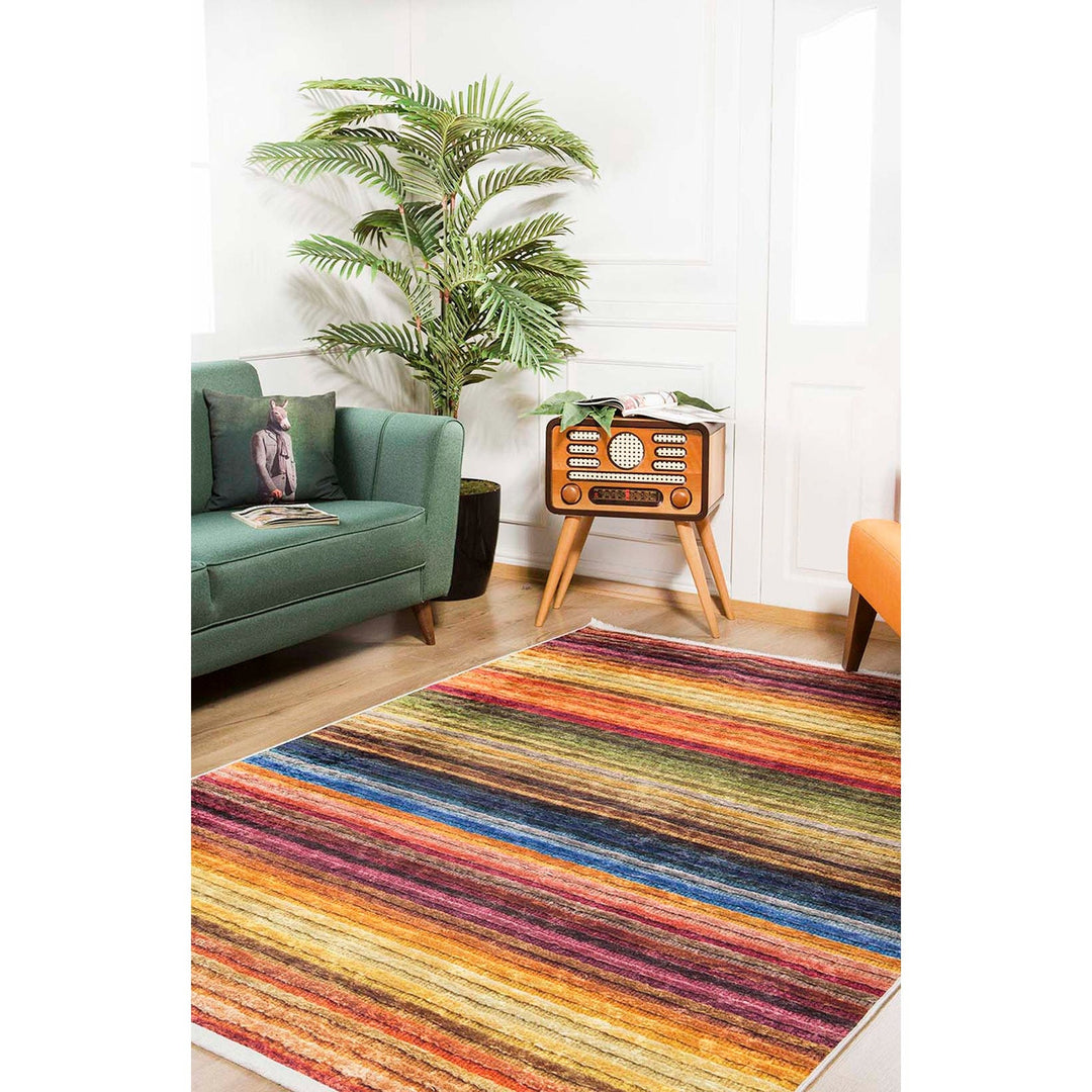 Abstract Design Rug|Machine-Washable Non-Slip Rug|Color Degrade Pattern Washable Carpet|Decorative Area Rug|Multi-Purpose Anti-Slip Carpet