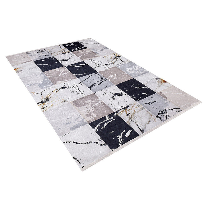 Marble Pattern Rug|Abstract Machine-Washable Non-Slip Rug|Gray Farmhouse Washable Carpet|Decorative Area Rug|Multi-Purpose Anti-Slip Carpet