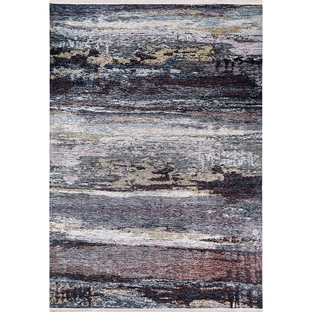 Abstract Design Rug|Machine-Washable Non-Slip Rug|Anthracite Beige Color Degrade Carpet|Decorative Area Rug|Multi-Purpose Anti-Slip Carpet