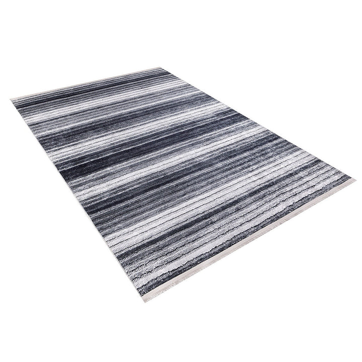 Abstract Design Rug|Machine-Washable Non-Slip Rug|Anthracite Gray Degrade Washable Carpet|Decorative Area Rug|Multi-Purpose Anti-Slip Carpet