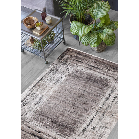 Abstract Design Rug|Machine-Washable Non-Slip Rug|Brown Beige Transition Washable Carpet|Decorative Area Rug|Multi-Purpose Anti-Slip Carpet