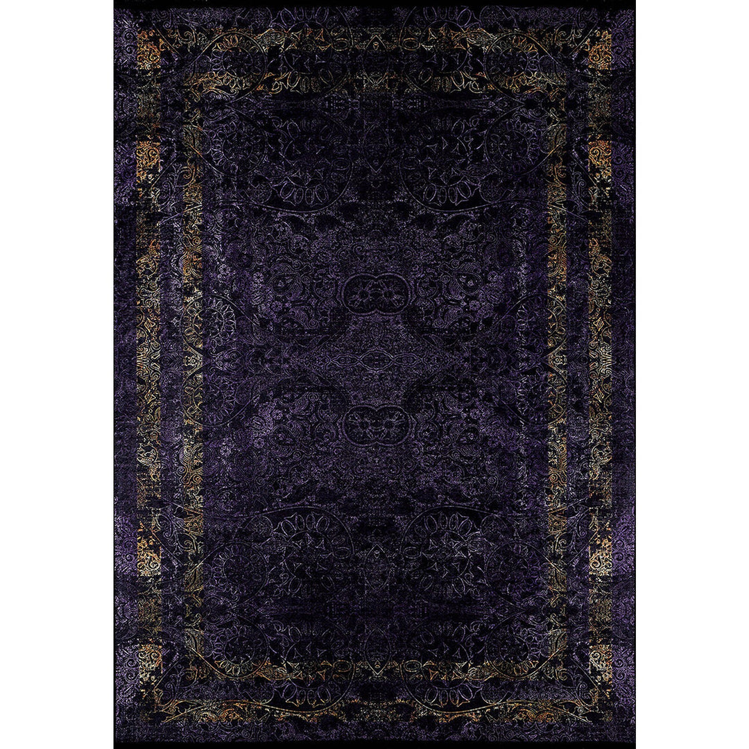 Purple Floor Rug|Machine-Washable Non-Slip Rug|Boho Style Living Room Carpet|Housewarming Area Rug|Decorative Multi-Purpose Anti-Slip Carpet