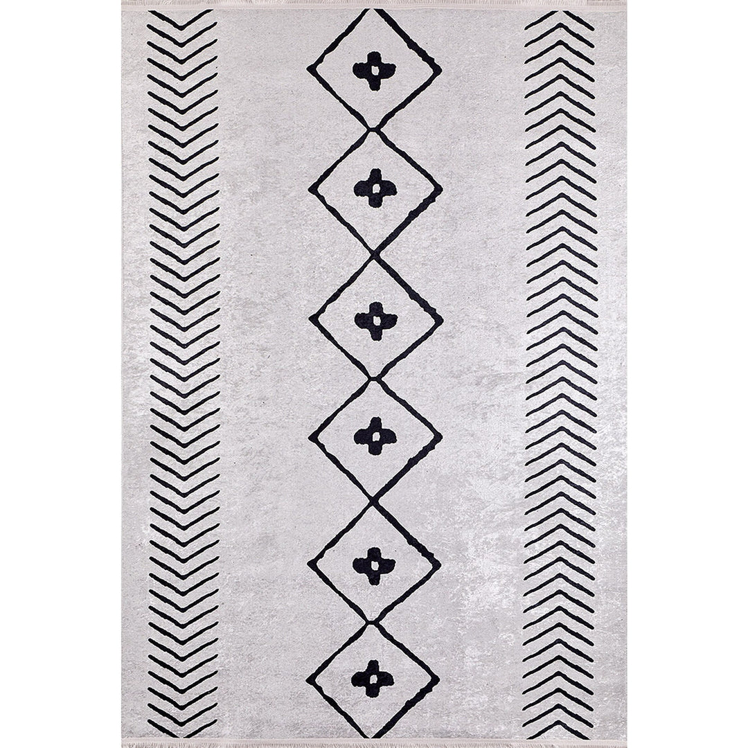 Scandinavian Rug|Machine-Washable Rug|Ethnic Nordic Print Non-Slip Carpet|Geometric Farmhouse Washable Area Rug|Multi-Purpose Anti-Slip Rug