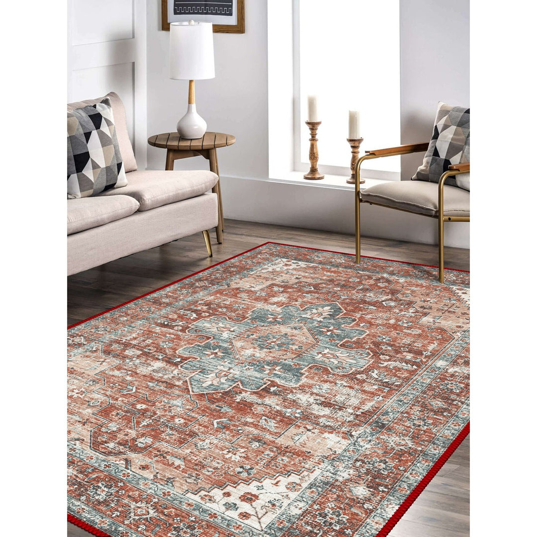 Ethnic Worn Looking Turkish Kilim Carpet