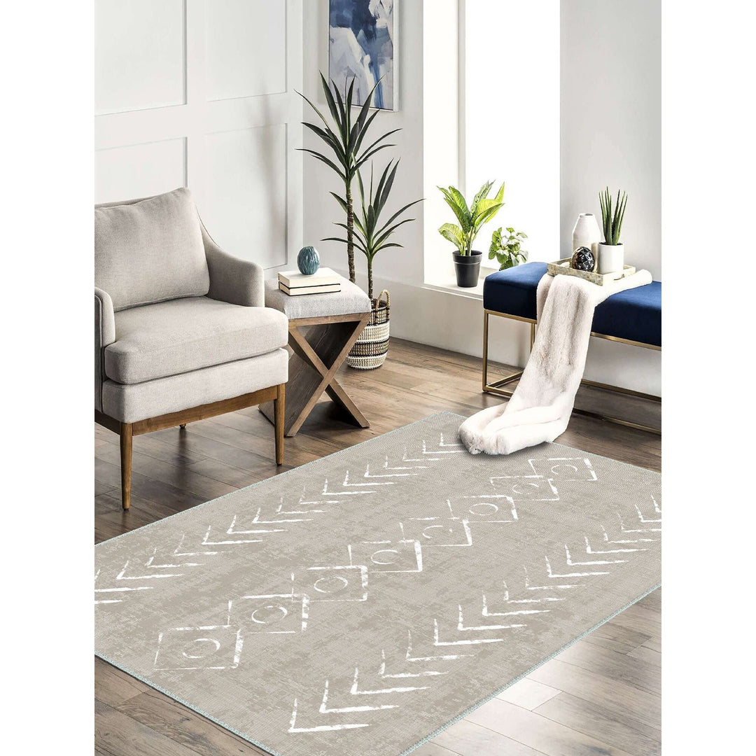 Machine-Washable Ethnic Nordic Print Rug