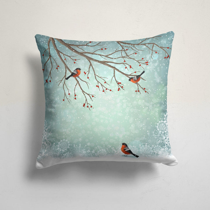 Winter Trend Pillow Cover|Winter Bird Cushion Case|Decorative Snowflake Print Pillow Case|Xmas Throw Pillowtop|Christmas Cushion Cover