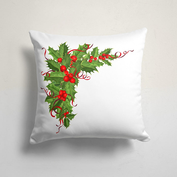 Winter Trend Pillow Cover|Pine Cone Cushion Case|Decorative Pine Tree Needles and Red Berries Christmas Pillow Case|Xmas Throw Pillowtop