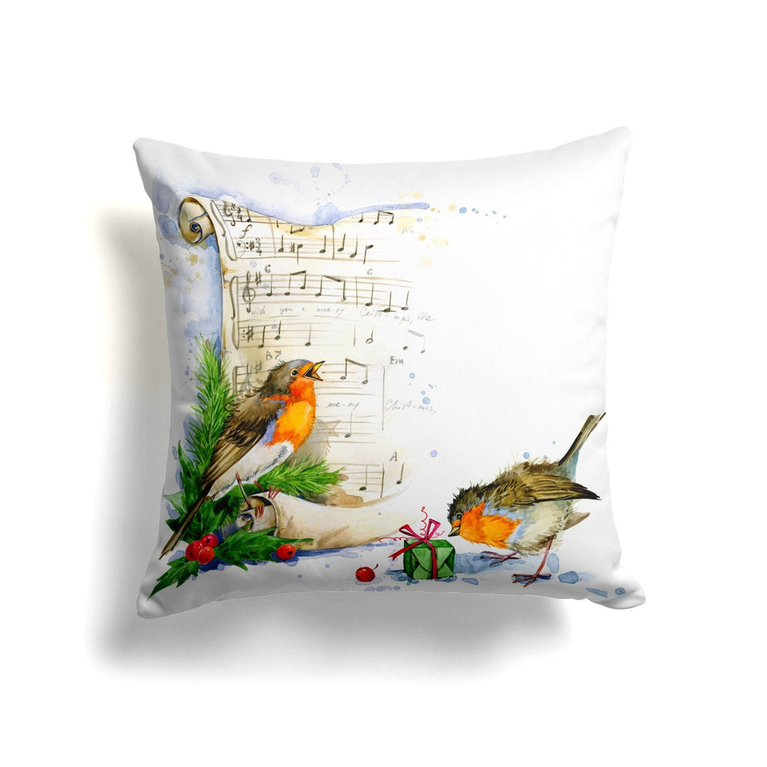 Winter Trend Pillow Cover|Cardinal Bird Cushion Case|Decorative Christmas Pillow Case|Xmas Throw Pillowtop|Floral Bird and Berries Cushion