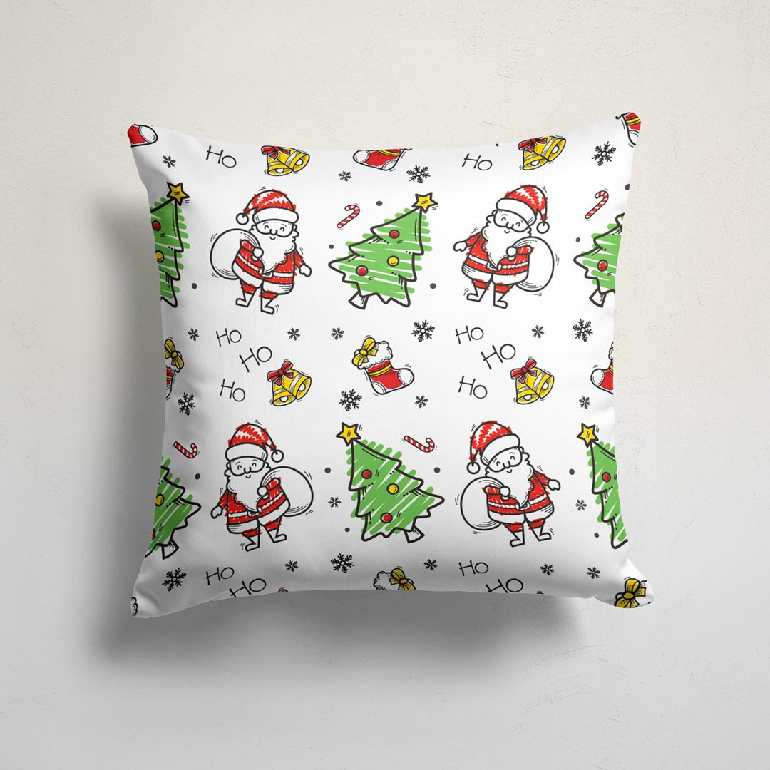 Christmas Pillow Cover|Xmas Gift Box Cushion Case|Pine Tree and Squirrel Home Decor|Winter Trend Pillow Case|Santa Claus Print Cushion Cover