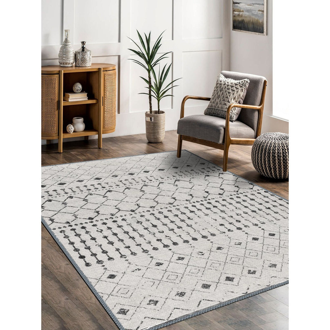 Bohemian Design Machine-Washable Rug