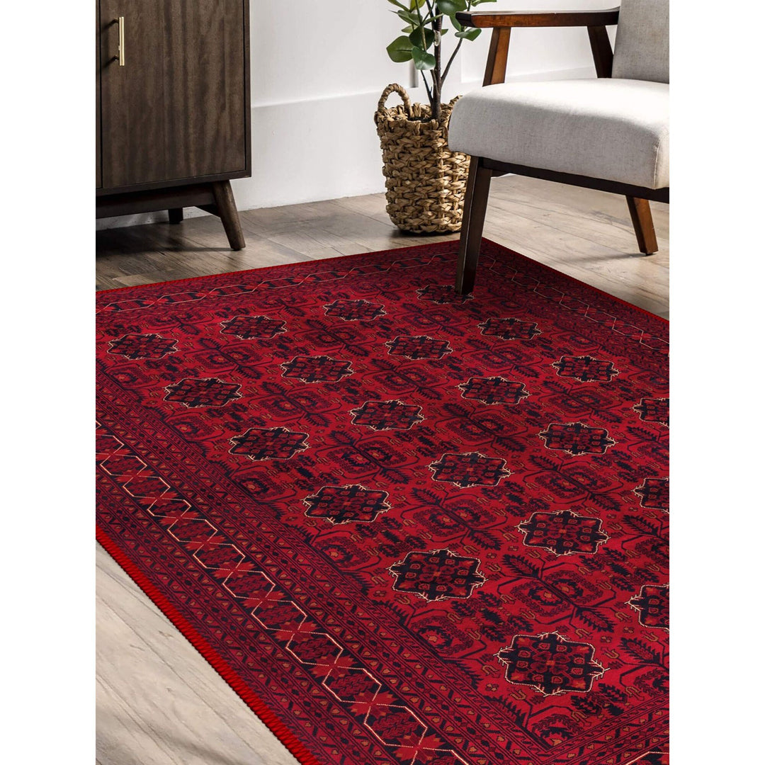 Ethnic Bohemian Red Rug