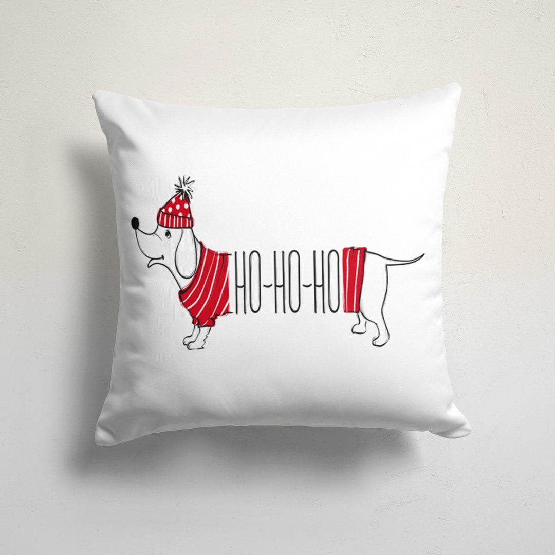 Christmas Pillow Cover|Noel Cushion Case|Santa, Ho Ho, Best Wishes Decor|Winter Pillow Case|Xmas Throw Pillowtop|Pine Tree and Dog Cushion