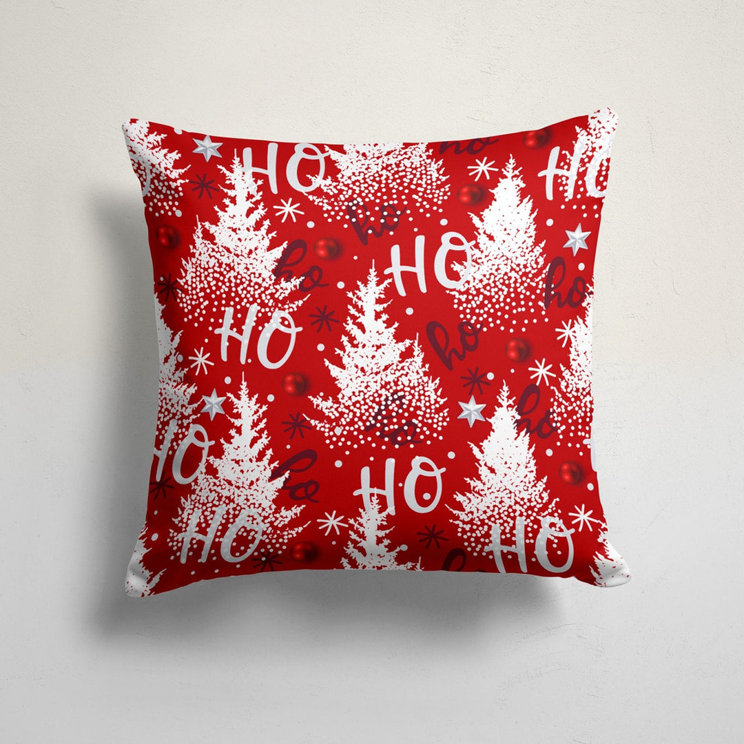 Christmas Pillow Cover|Noel Cushion Case|Santa, Ho Ho, Best Wishes Decor|Winter Pillow Case|Xmas Throw Pillowtop|Pine Tree and Dog Cushion