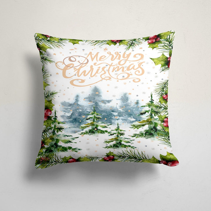 Christmas Pillow Cover|Merry Xmas Cushion Case|Xmas Home Decor|Winter Trend Pillow Case|Happy New Year Throw Pillowtop|Poinsettia Cushion