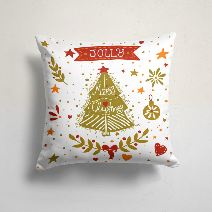 Christmas Pillow Cover|Merry Xmas Cushion Case|Xmas Home Decor|Winter Trend Pillow Case|Holly Jolly Print Throw Pillowtop|Cute Deer Cushion