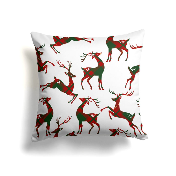 Christmas Pillow Cover|Xmas Deer and Tree Cushion Case|Xmas Home Decor|Winter Trend Pillow Case|Deer and Snowflake Outdoor Throw Pillowtop