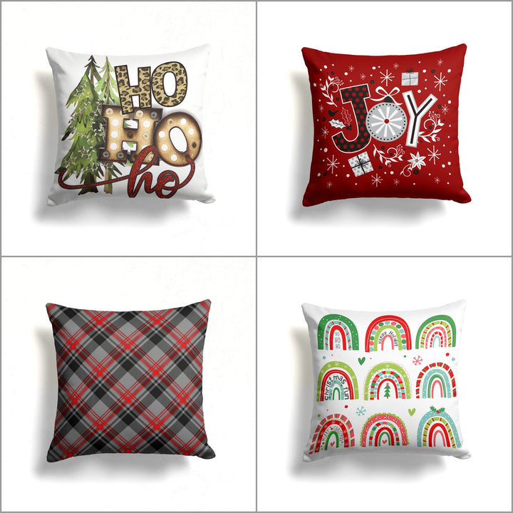 Christmas Pillow Cover|Ho Ho Ho Cushion Case|Joy Print Xmas Home Decor|Winter Trend Pillow|Happy Holiday Print Christmas Throw Pillowtop