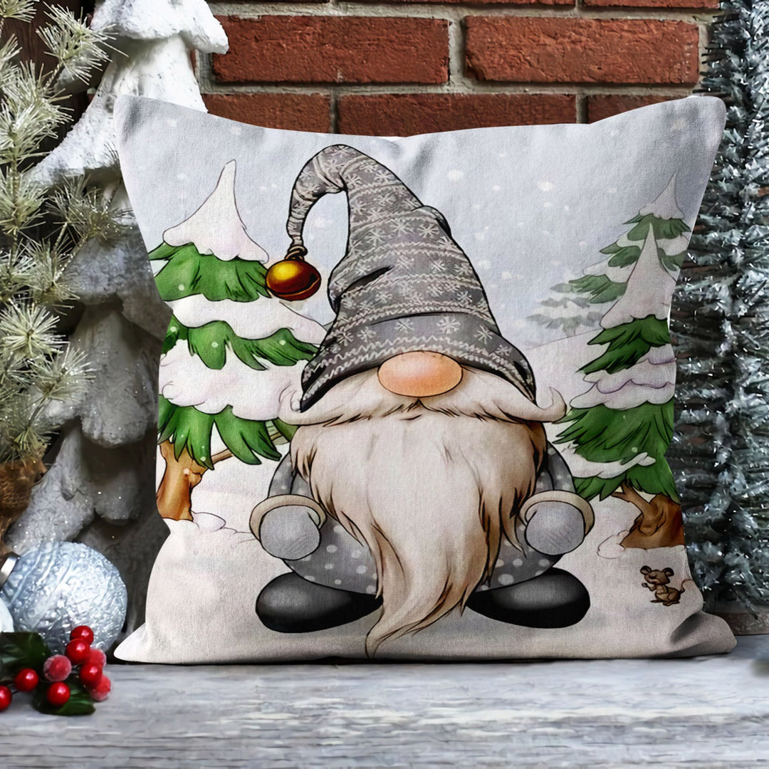 Christmas Pillow Cover|Gnome Cushion Case|Dwarf Santa Home Decor|Winter Pillow Case|Xmas Throw Pillowtop|Merry Xmas Print Cushion Cover