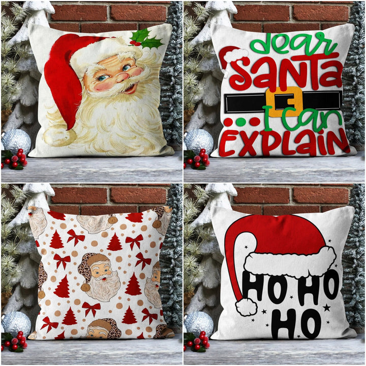 Christmas Pillow Cover|Santa Claus Cushion Case|Dear Santa I Can Explain Print Home Decor|Winter Trend Pillow|Ho Ho Ho Xmas Throw Pillowtop