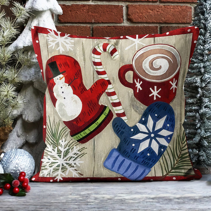 Christmas Pillow Cover|Merry Xmas Print Cushion Case|Xmas Stocking Decor|Winter Trend Pillow Case|Abstract Design Outdoor Throw Pillowtop