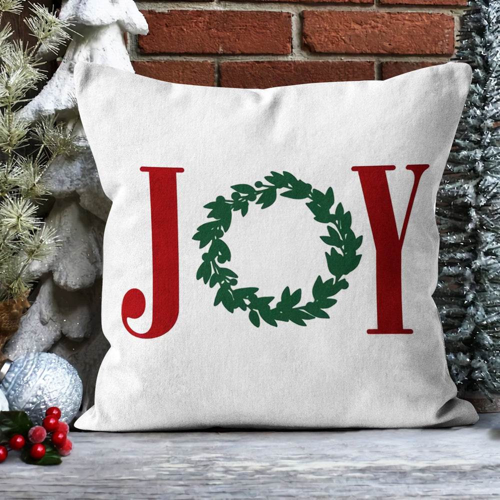 Christmas Pillow Cover|Happy Holidays Cushion Case|Xmas Home Decor|Winter Trend Pillow Case|Joy and Love Print Christmas Throw Pillowtop