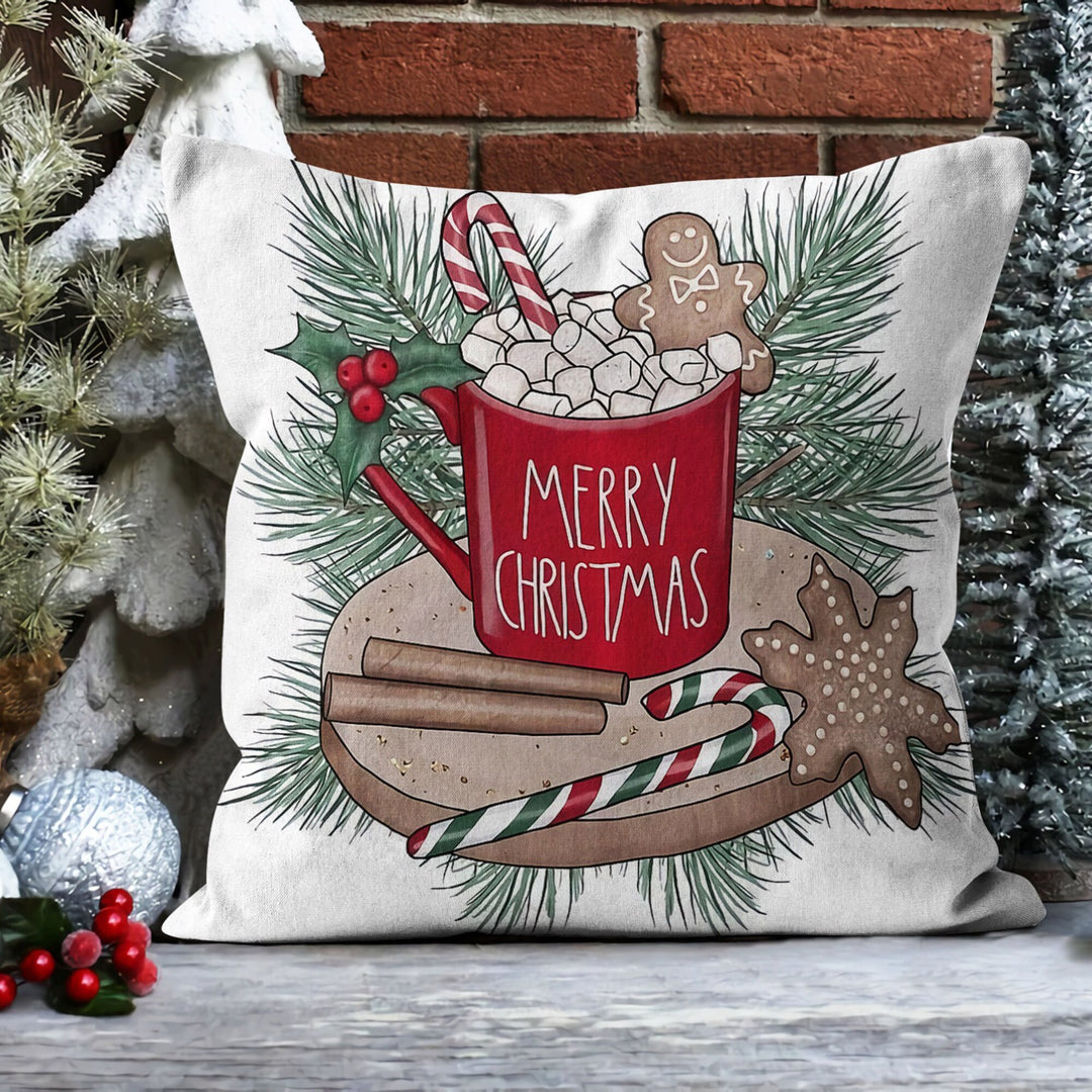 Christmas Pillow Cover|Xmas Tree Cushion Case|Buffalo Check Xmas Home Decor|Winter Trend Pillow Case|Merry Xmas Outdoor Throw Pillowtop