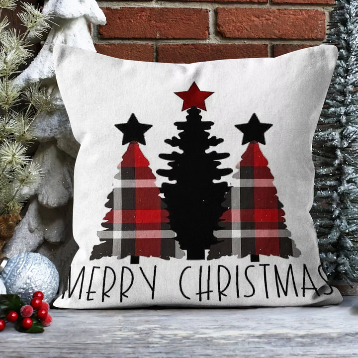 Christmas Pillow Cover|Xmas Tree Cushion Case|Buffalo Check Xmas Home Decor|Winter Trend Pillow Case|Merry Xmas Outdoor Throw Pillowtop