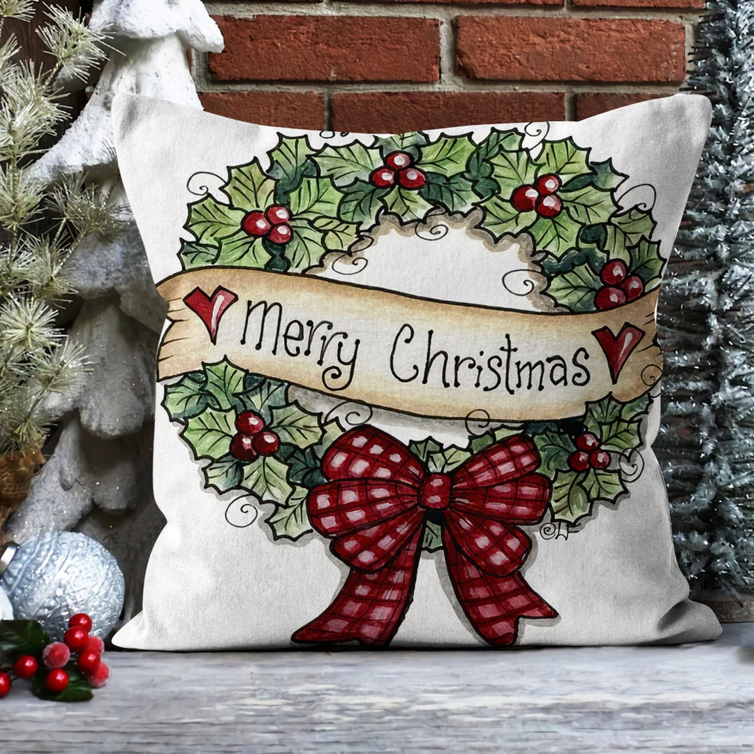 Christmas Pillow Cover|Xmas Tree Cushion Case|Buffalo Check Xmas Home Decor|Winter Trend Pillow Case|Merry Xmas Outdoor Throw Pillowtop