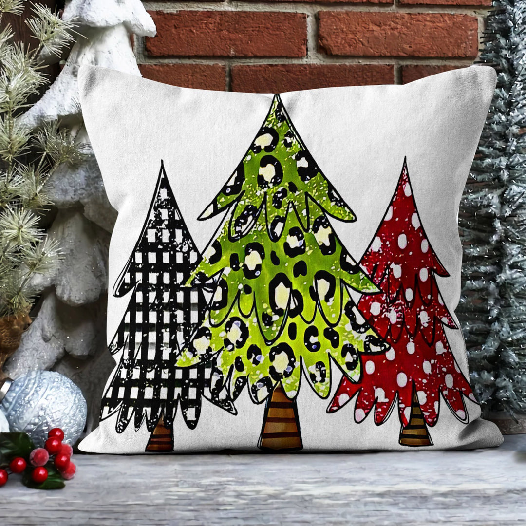 Christmas Pillow Cover|Oh Xmas Tree Cushion Case|Buffalo Check Xmas Home Decor|Winter Trend Pillow|Nutcracker Print Outdoor Throw Pillowtop