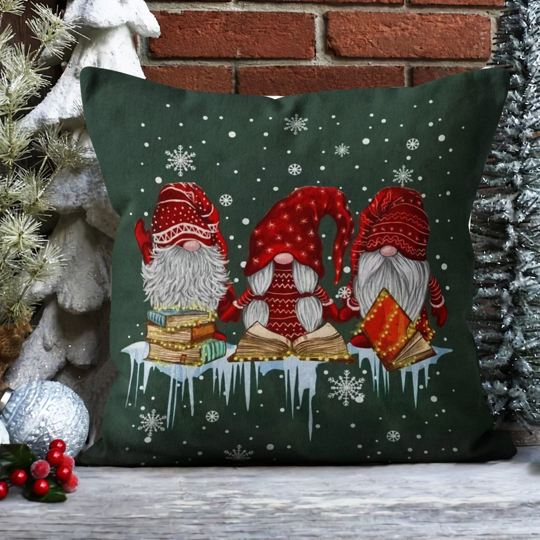 Christmas Pillow Cover|Gnome Cushion Case|Dwarf Santa Home Decor|Cute Deer Pillow Case|Xmas Throw Pillowtop|Merry Xmas Print Cushion Cover