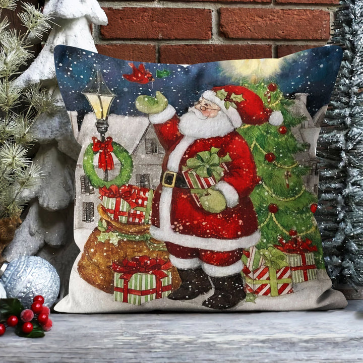 Christmas Pillow Cover|Gnome Cushion Case|Dwarf Santa Home Decor|Cute Deer Pillow Case|Xmas Throw Pillowtop|Merry Xmas Print Cushion Cover