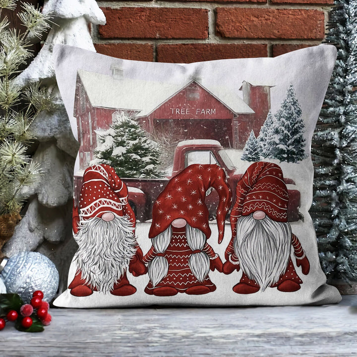 Christmas Pillow Cover|Gnome Cushion Case|Dwarf Santa Home Decor|Cute Deer Pillow Case|Xmas Throw Pillowtop|Merry Xmas Print Cushion Cover