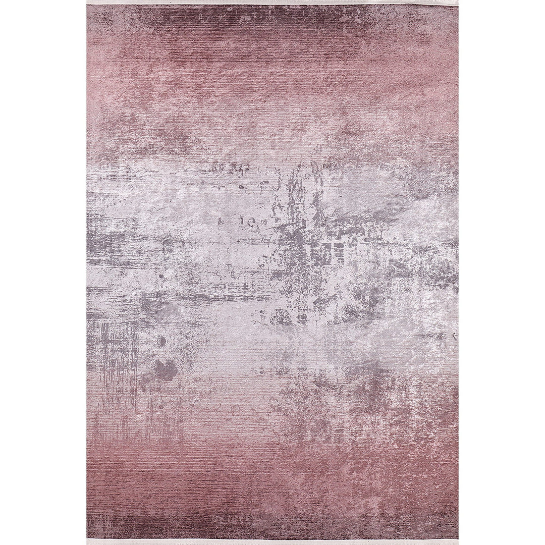 Abstract Design Rug|Machine-Washable Non-Slip Rug|Anthracite Pink Degrade Washable Carpet|Decorative Area Rug|Multi-Purpose Anti-Slip Carpet