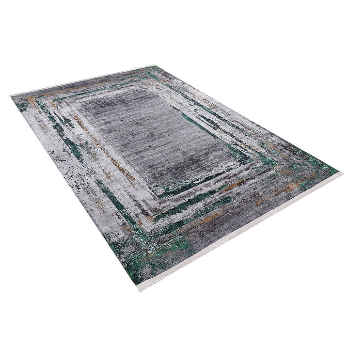 Abstract Design Rug|Machine-Washable Non-Slip Rug|Gray Green Degrade Washable Carpet|Decorative Area Rug|Multi-Purpose Anti-Slip Carpet