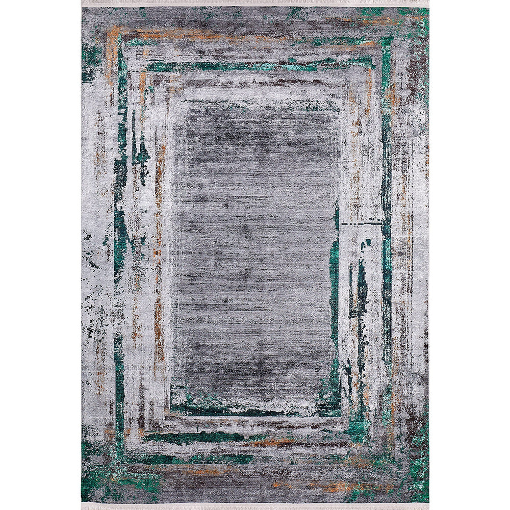 Abstract Design Rug|Machine-Washable Non-Slip Rug|Gray Green Degrade Washable Carpet|Decorative Area Rug|Multi-Purpose Anti-Slip Carpet