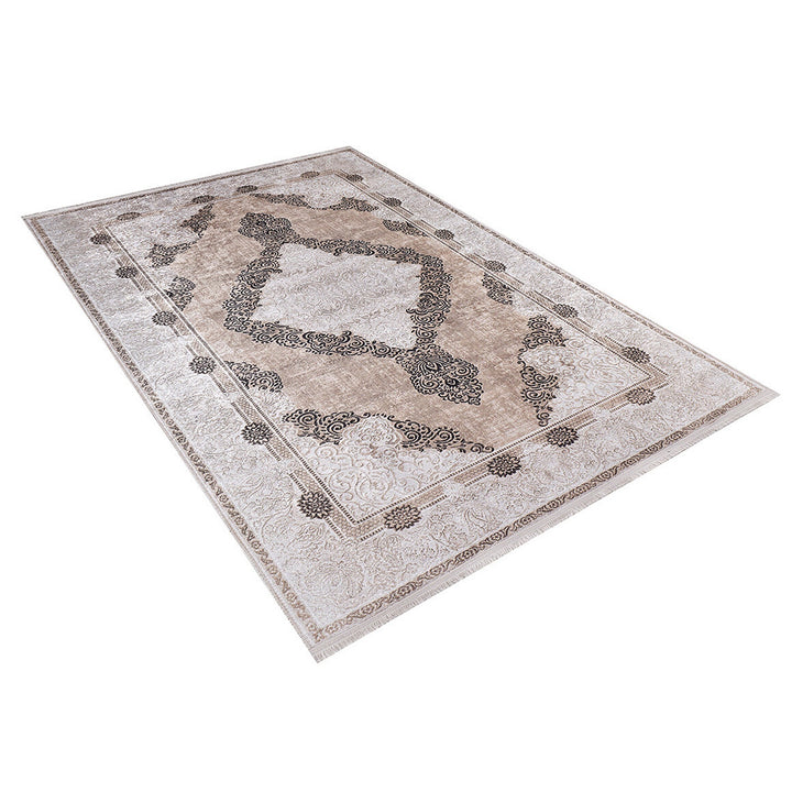 Avantgarde Rug|Machine-Washable Non-Slip Rug|Brown Beige Color Geometric Washable Carpet|Decorative Area Rug|Multi-Purpose Anti-Slip Carpet