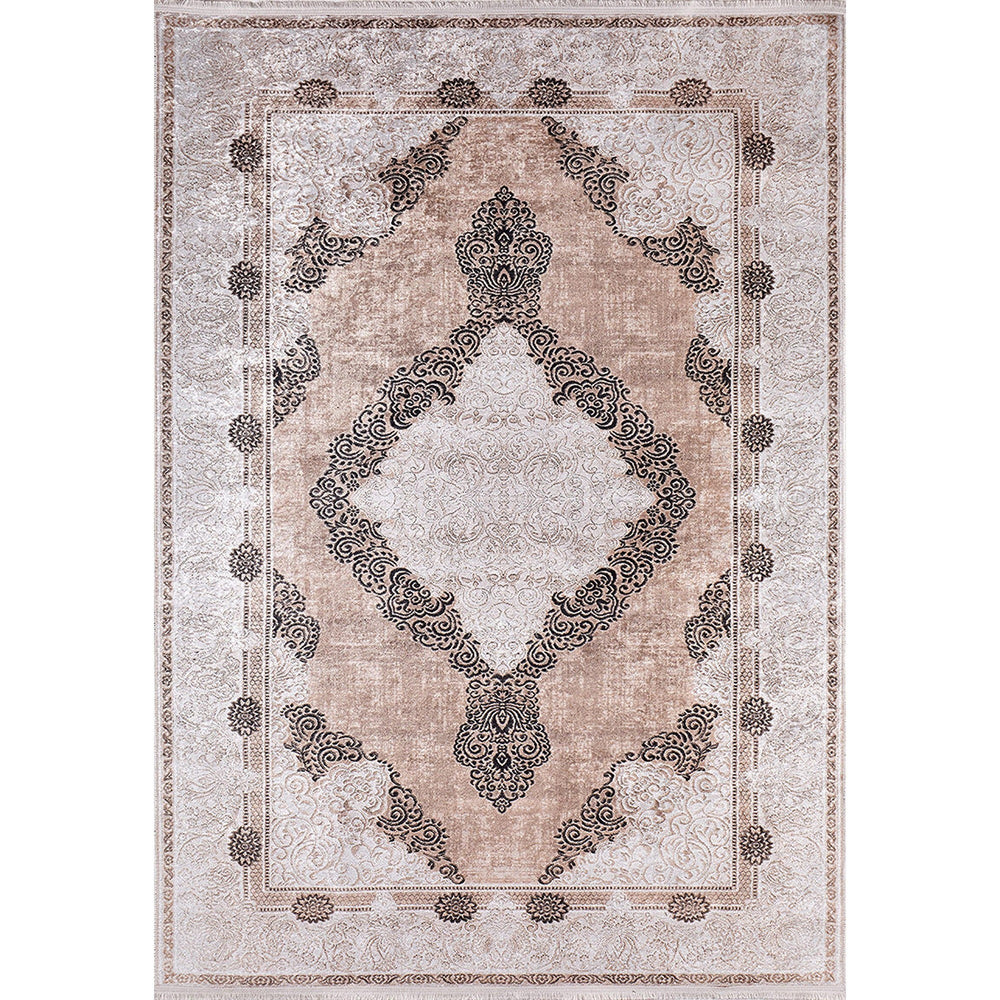 Avantgarde Rug|Machine-Washable Non-Slip Rug|Brown Beige Color Geometric Washable Carpet|Decorative Area Rug|Multi-Purpose Anti-Slip Carpet