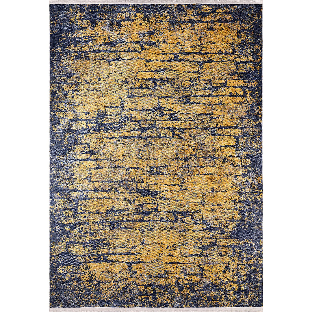 Abstract Rug|Machine-Washable Non-Slip Rug|Gold Gray Color Transition Washable Carpet|Decorative Area Rug|Multi-Purpose Anti-Slip Carpet