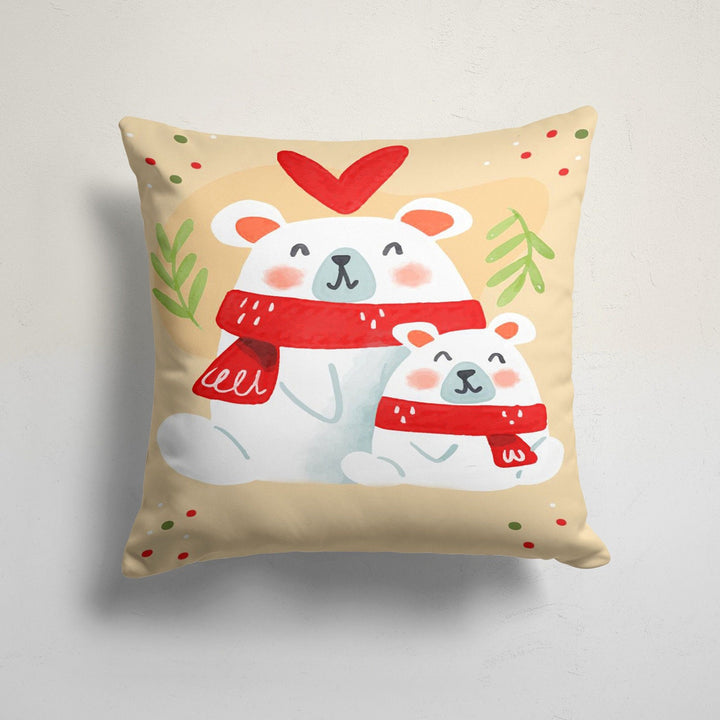 Winter Trend Pillow Cover|Snowman Cushion Case|Decorative Polar Bear Print Pillow Case|Xmas Throw Pillowtop|Pine Tree House Cushion Cover