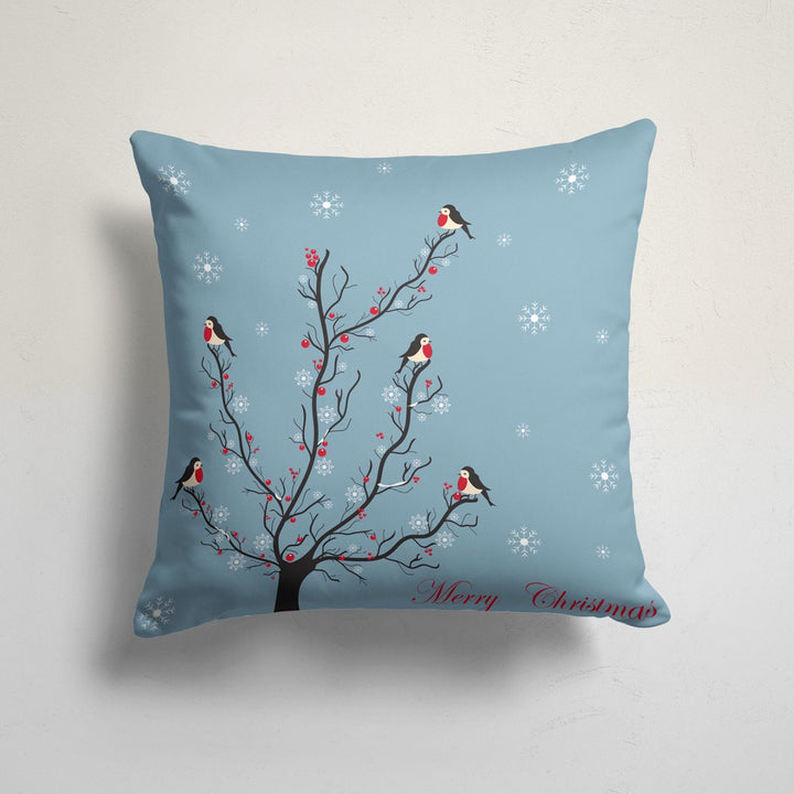 Winter Trend Pillow Cover|Winter Bird Cushion Case|Decorative Snowflake Print Pillow Case|Xmas Throw Pillowtop|Christmas Cushion Cover