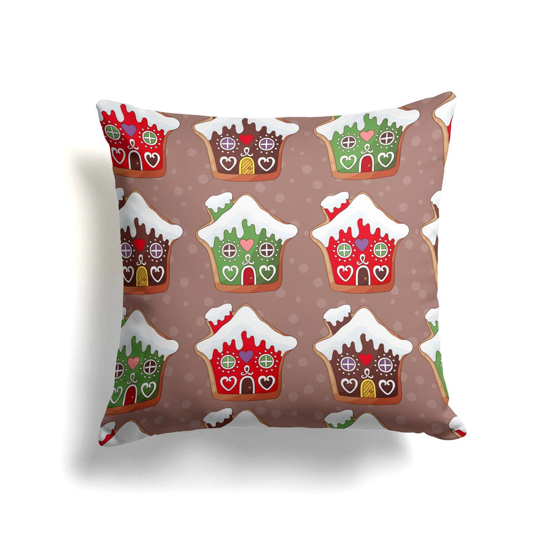 Winter Trend Pillow Cover|Snow House Cushion Case|Plaid Snowflake Print Pillow Case|Xmas Throw Pillowtop|Pine Tree and House Cushion Cover