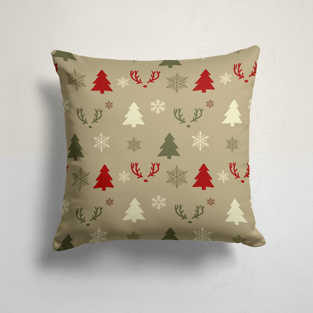 Christmas Pillow Cover|Pine Tree and Snowflake Cushion Case|Xmas Home Decor|Winter Trend Outdoor Pillow Case|Plaid Xmas Throw Pillowtop